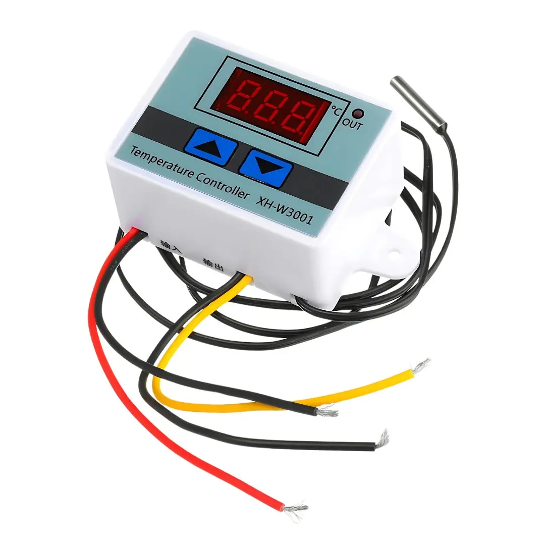 Picture of XH-W3001 AC 220V 1500W Temperature Controller Thermostat Control Switch With Digital LED for heater, incubator use(White)
