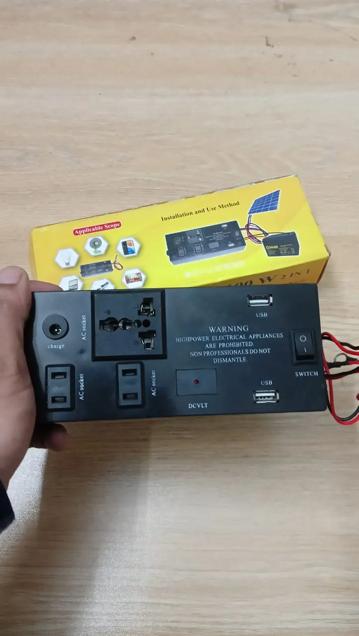 Picture of 12V DC to 220V AC Converter Inverter 100 Watt with 5v usb output(Black)