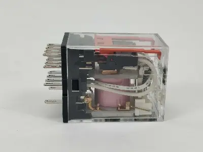 Picture of Omron MY4N 4-Pole Miniature Power Relay with Plug-in Terminals and Operation Indicator(White)