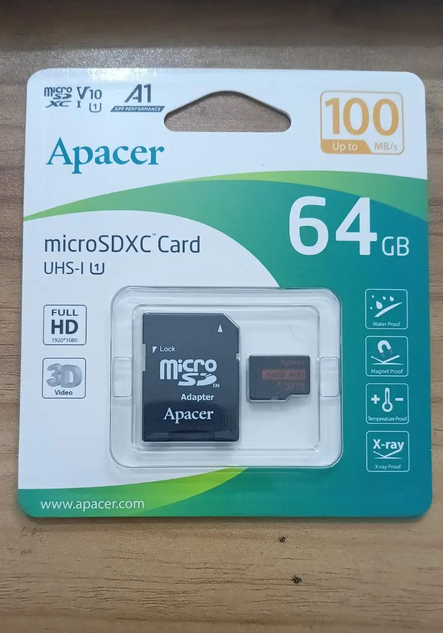 Picture of Apacer 64GB microSDXC UHS-I U1, Class10, R100 with Rasbian OS(64GB)