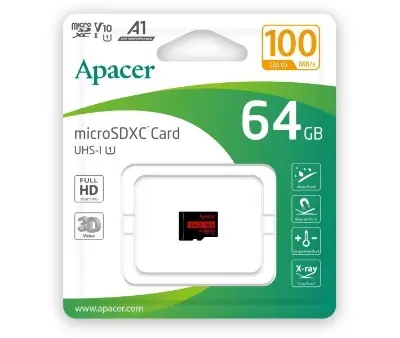 Picture of Apacer 64GB microSDXC UHS-I U1, Class10, R100 with Rasbian OS(64GB)