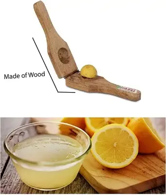 Picture of Wooden Lemon Squeezer/ Juicer, Crusher, Juice Squeezer, Lemon Mesher for Home and Kitchen 1pcs - Multicolor
