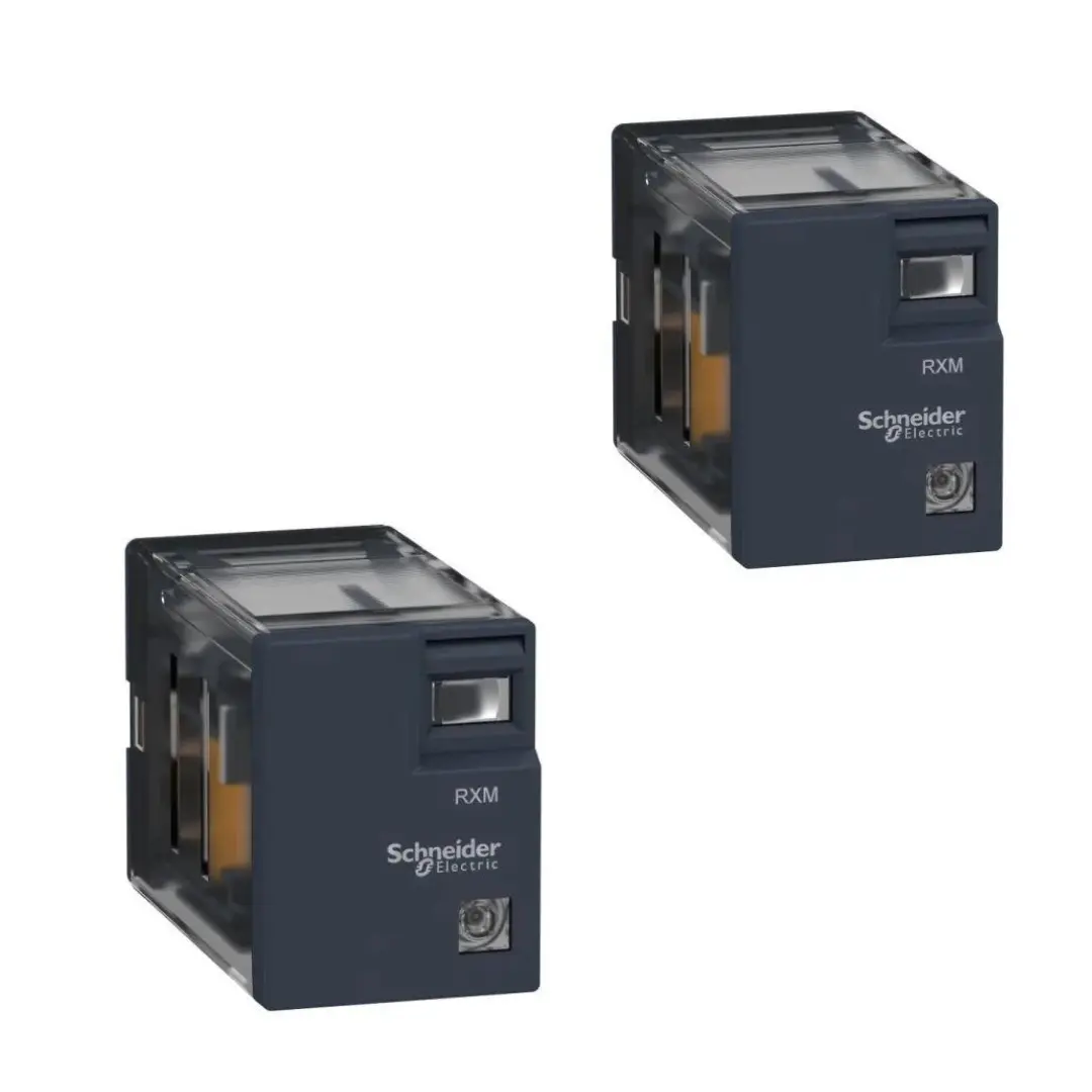 Picture of Schneider RXM4LB2 4-Pole Miniature Power Relay with Plug-in Terminals and Operation Indicator(White)