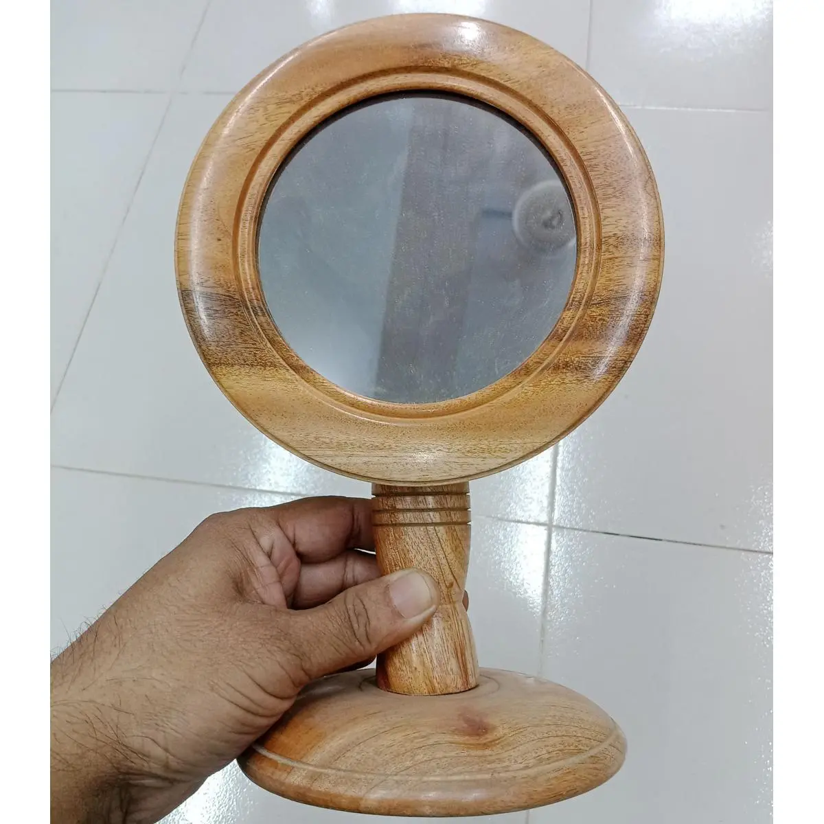 Picture of MAKEUP MIRROR SMALL MIRROR WOODEN MIRROR (6 inch )