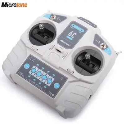 Picture of MicroZone MC6C Mini V2 – 2.4GHz 6CH Controller & Receiver Radio System for RC Airplanes, Drones, Multirotor Helicopters, and Boats(Grey)