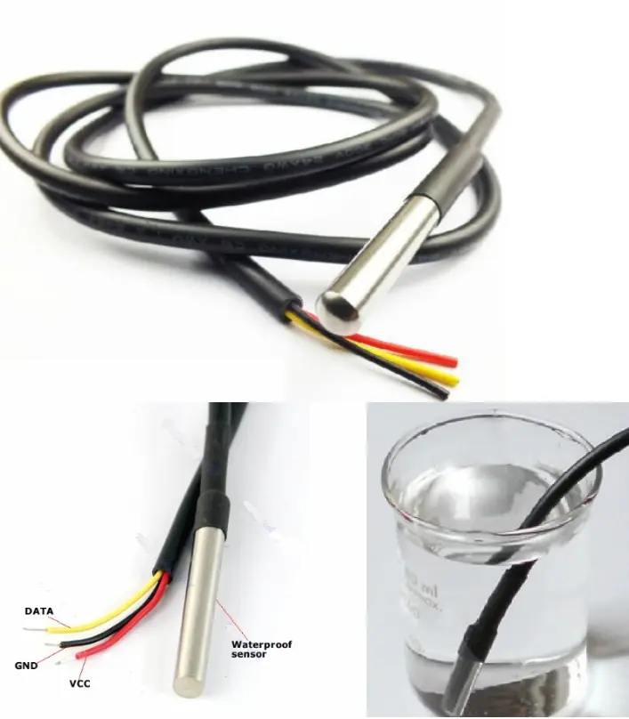 Picture of Waterproof DS18B20 Digital temperature sensor(Black)