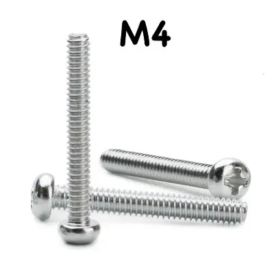 Picture of M4 Round Headed Screw 30mm With Nuts (10pcs)(Silver)