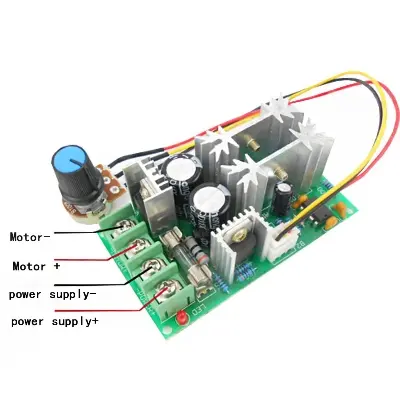 Picture of DC Motor Speed Controller 10V-60V 20A  PWM Adjustable Regulator Switch(Green)