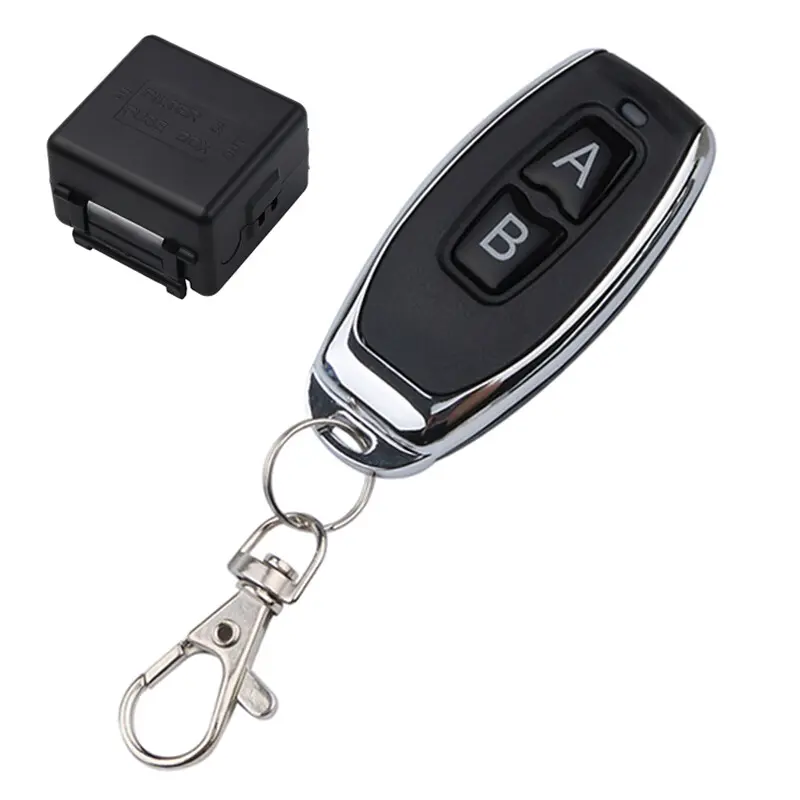 Picture of 433 MHz Wireless Remote Control Switch | 12V DC 2-Channel Relay Receiver Module & On/Off Remote(Black)