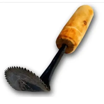 Picture of Premium Handheld Coconut Scraper, Durable Kitchen Grater Slicer, Elegant Bamboo Handle