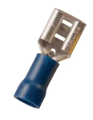 Picture of Electrical Crimp Spade Terminal – Blue Insulated Female Connector, 16-14 AWG -10PCS(Blue)