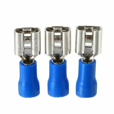 Picture of Electrical Crimp Spade Terminal – Blue Insulated Female Connector, 16-14 AWG -10PCS(Blue)