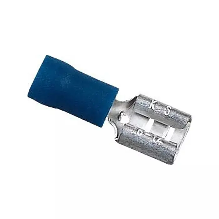 Picture of Electrical Crimp Spade Terminal – Blue Insulated Female Connector, 16-14 AWG -10PCS(Blue)