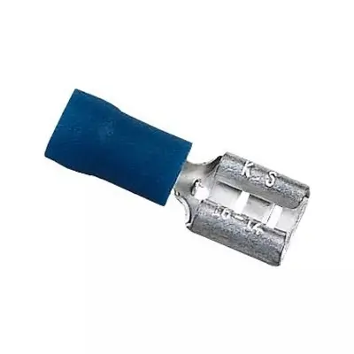 Picture of Electrical Crimp Spade Terminal – Blue Insulated Female Connector, 16-14 AWG -10PCS(Blue)