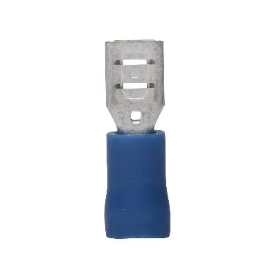 Picture of Electrical Crimp Spade Terminal – Blue Insulated Female Connector, 16-14 AWG -10PCS(Blue)