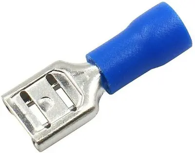 Picture of Electrical Crimp Spade Terminal – Blue Insulated Female Connector, 16-14 AWG -10PCS(Blue)