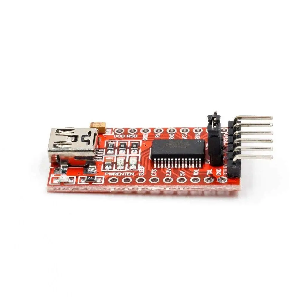 Picture of FT232RL FTDI USB to TTL Serial Adapter Module (3.3V/5.5V)(Red)