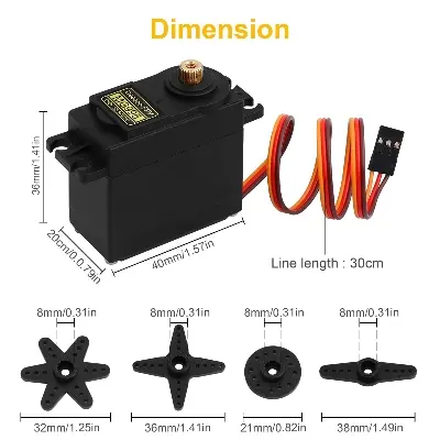 Picture of Metal Gear Servo 995 High Torque Metal Servo Motor(Black)