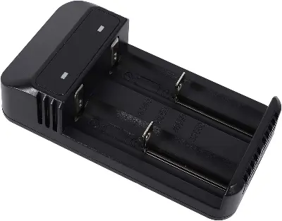 Picture of Extol Dual-Slot Lithium Battery Charger – For CR123A, 16340, 18650 Rechargeable Batteries(Black)