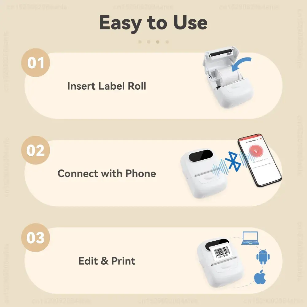 Picture of Marklife P50 Smart Rechargeable Bluetooth Label Printer for Home & Office(White)