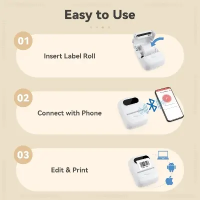 Picture of Marklife P50 Smart Rechargeable Bluetooth Label Printer for Home & Office(White)