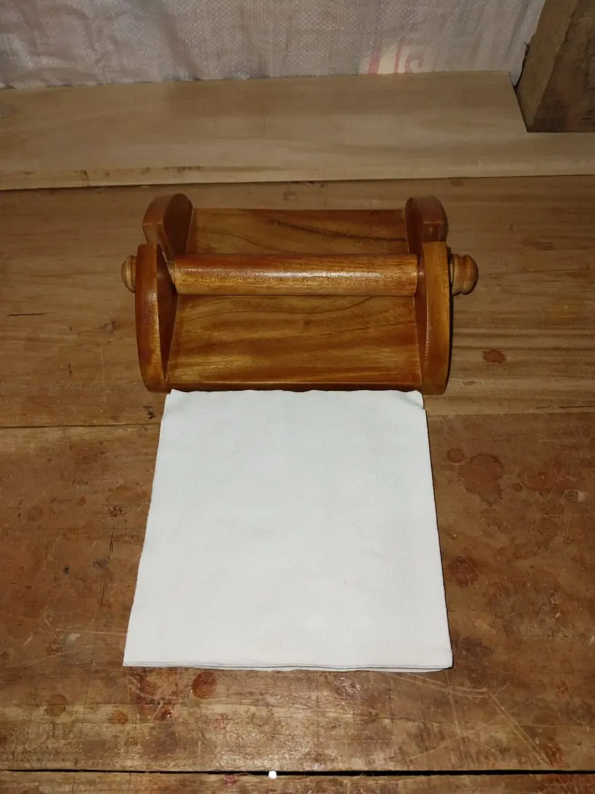 Picture of Antique Handcrafted Decorative Wooden Napkin Holder Tissue Holder Stand for Dining Table Restaurant - Multicolor