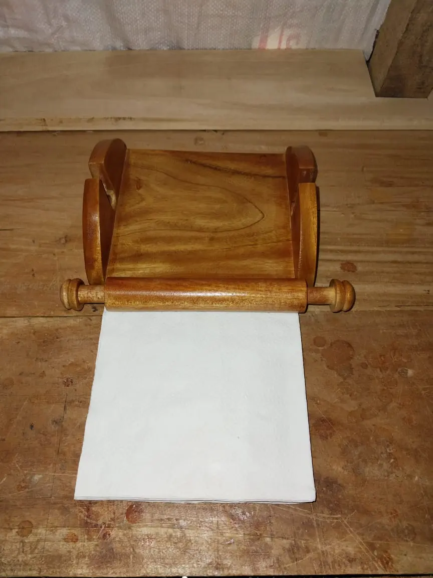 Picture of Antique Handcrafted Decorative Wooden Napkin Holder Tissue Holder Stand for Dining Table Restaurant - Multicolor