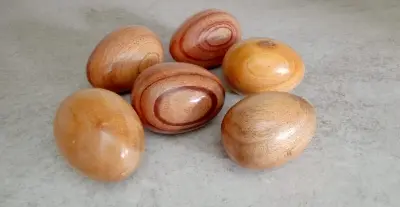 Picture of Early Childhood Kids Development Musical Party Gift Wood Sand Egg Shaker Educational Toy Wooden Egg Shaped Musical Instrument 6 PCS - Multicolor