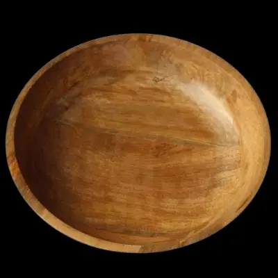 Picture of 2023 Traditional Natural Mehguni  Wooden Made Serving Bowl For Dry Snacks Only Kitchen Accessories Uses ( 11 inch ) - Multicolor