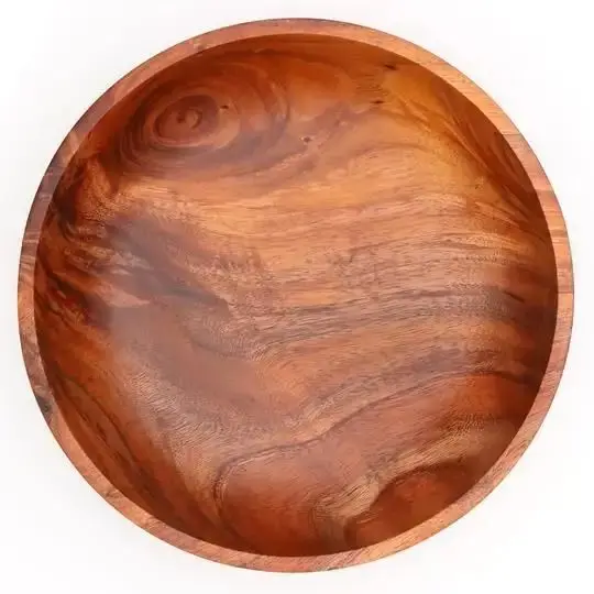 Picture of 2023 Traditional Natural Mehguni  Wooden Made Serving Bowl For Dry Snacks Only Kitchen Accessories Uses ( 11 inch ) - Multicolor