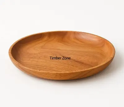 Picture of Traditional Natural  Mehguni  Wooden Made Serving plate  For Dry Snacks Only Kitchen Accessories Uses ( 12 inch ) - Multicolor