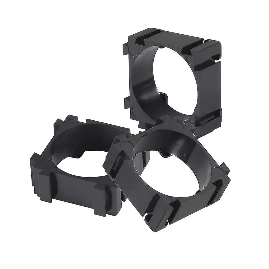 Picture of 18650 Lithium Battery Holder Plastic Battery Pack Bracket with Stitched Card Slot for DIY Fixed Battery-10PCs(Black)