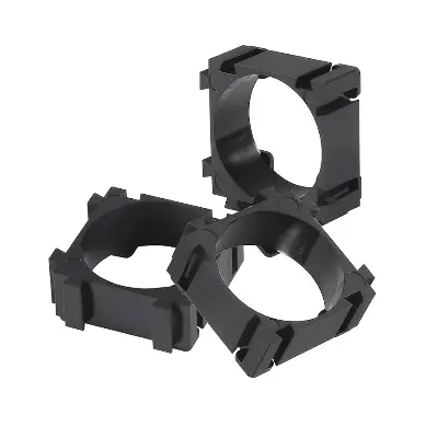 Picture of 18650 Lithium Battery Holder Plastic Battery Pack Bracket with Stitched Card Slot for DIY Fixed Battery-10PCs(Black)