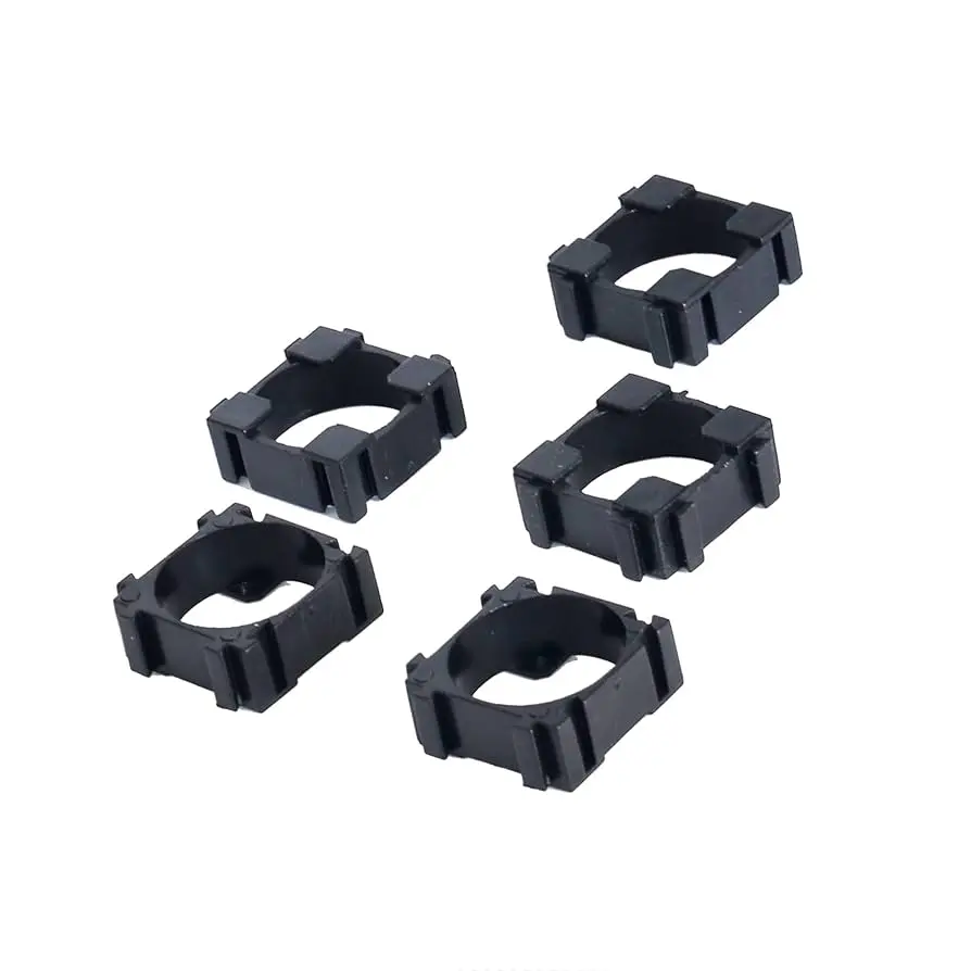 Picture of 18650 Lithium Battery Holder Plastic Battery Pack Bracket with Stitched Card Slot for DIY Fixed Battery-10PCs(Black)