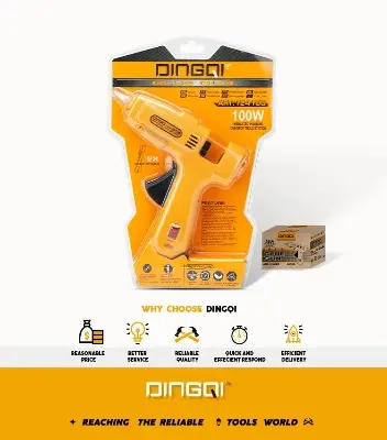 Picture of DingQi Professional 100W Glue Gun – Heavy Duty Hot Melt Tool(Orange)
