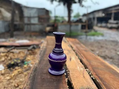 Picture of Handmade Wooden colorful Lacquer Vase, Home decoration lacquer wooden flower vase  multicolor wood vases (14,15 inch ) - Multicolor