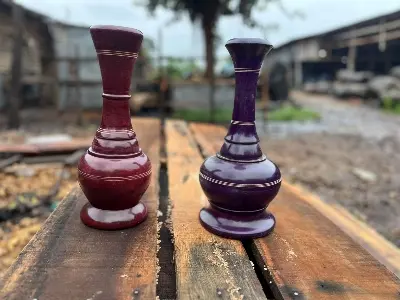 Picture of Handmade Wooden colorful Lacquer Vase, Home decoration lacquer wooden flower vase  multicolor wood vases (14,15 inch ) - Multicolor