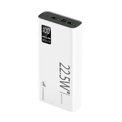 Picture of DIY Power Bank Battery Case with Dual USB-A Outputs, Type-C & Micro USB Input, Fast Charging, 3-Digit Display(White)