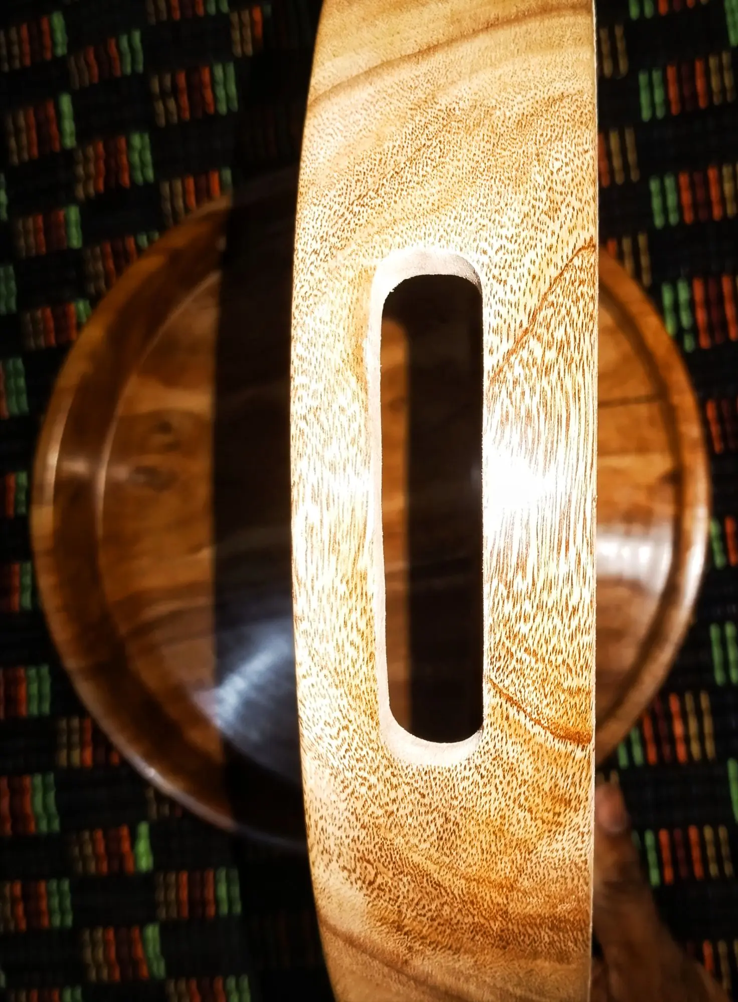 Picture of Hand Made mehuguni  Wooden Round Serving Tray  ( 12 inch round ) - Multicolor