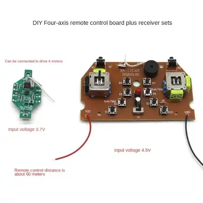 Picture of 4-Axis 2.4G Remote Control Transmitter for Multi-Rotor Aircraft and Drones– Electronic Controller with Receiver & Accessories(Multicolor)