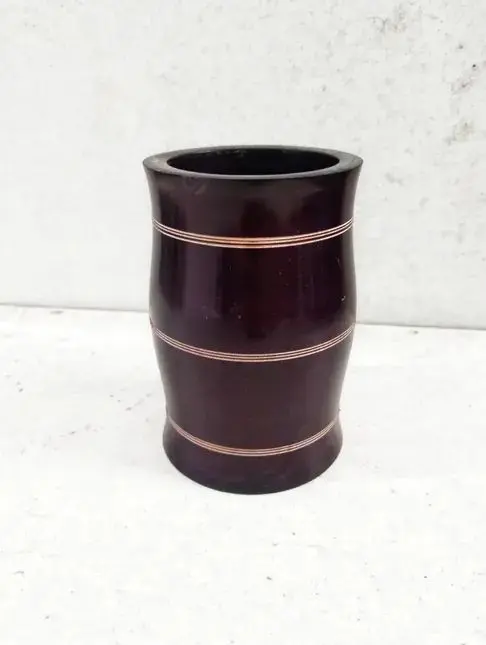 Picture of Eco Friendly mehuguni wood colourful pen ,Brush holder  holder ,office and home - Multicolor