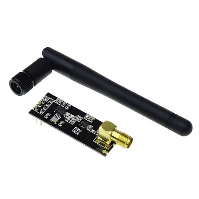 Picture of nRF24L01+ PA LNA 2.4GHz Wireless Transceiver Module with SMA Antenna | Long-Range RF Communication for Arduino, ESP32, STM32 & IoT Projects(Black)