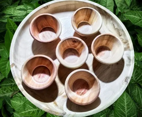 Picture of 1 pcs Hand Made Wooden Sauce Container For Serving Food at Hotel, Restaurants, Office, Home - Multicolor