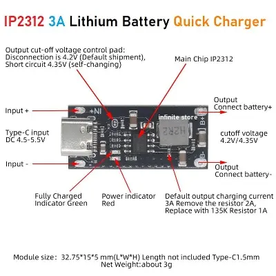 Picture of IP2312 5V 3A Charging & Boost Module(Black)