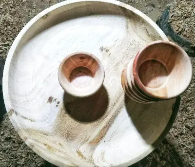 Picture of 6 pcs Hand Made Wooden Sauce Container For Serving Food at Hotel, Restaurants, Office, Home - Multicolor