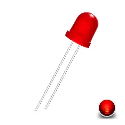 Picture of 8mm Red LED Light for DIY | Hobby | Automation and Arduino Projects- 100 pcs(Red)