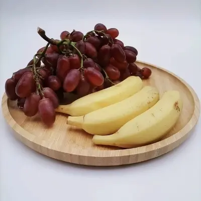 Picture of 12 inch Large Size   Round Deep Wooden tray  Plates Dishes Dinnerware Set hotel restaurant office hone ( without color ) - Multicolor