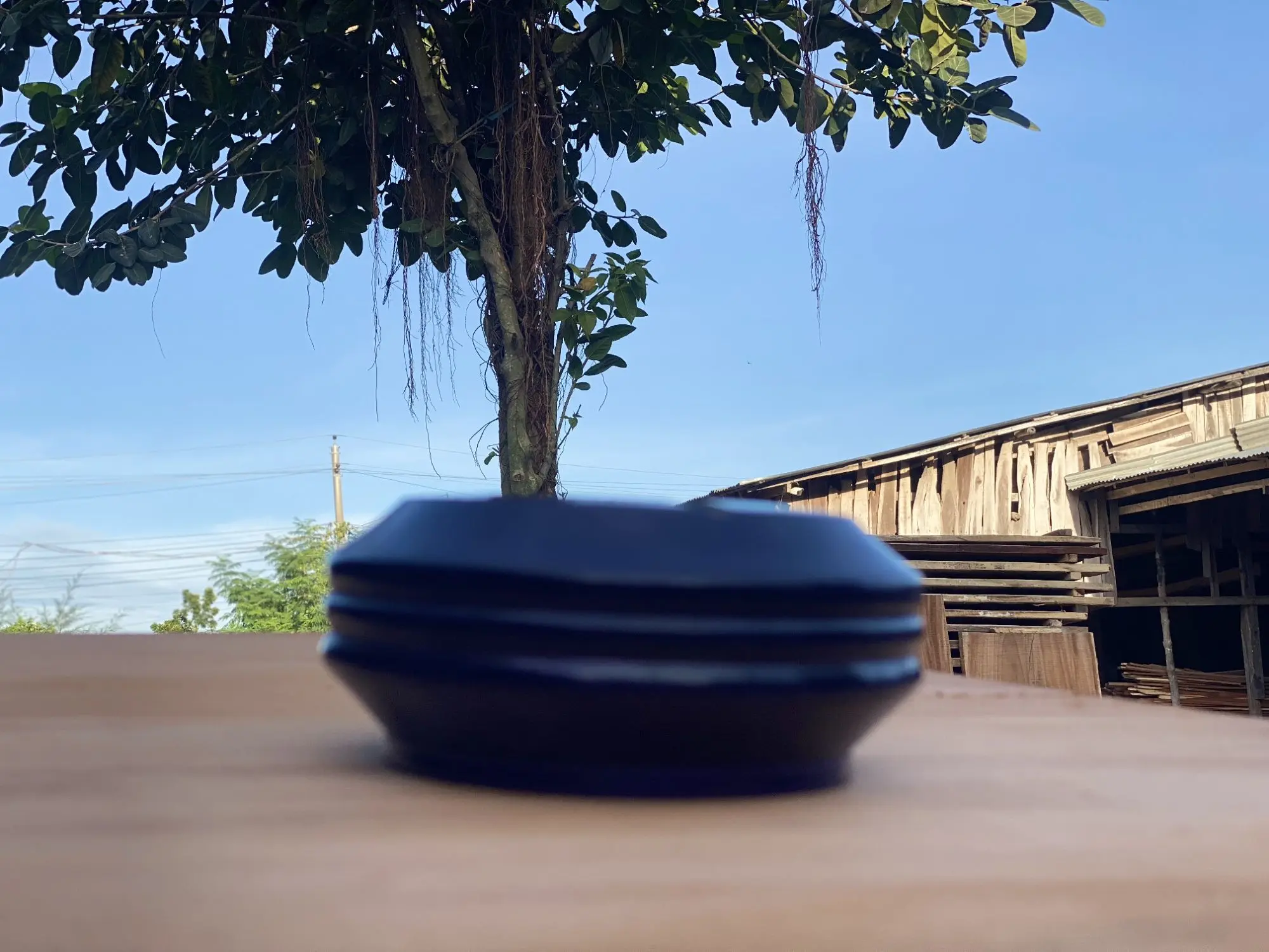 Picture of 5 Inch Colorful Ashtray Wooden 1 Pcs- Wooden Round Shape AshTray for Smart Home and Office - Smoking Ashtray - Blue