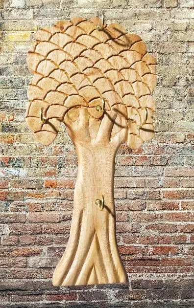 Picture of Wooden Hanging Key Holder  ( Guitar Shape ) - Multicolor