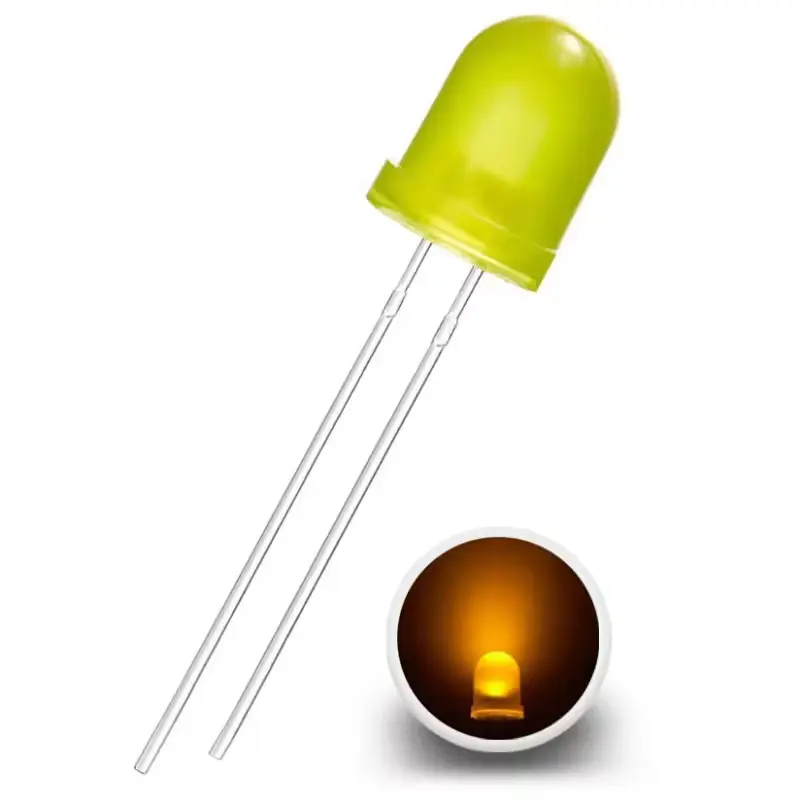 Picture of 8mm Yellow LED Light for DIY | Hobby | Automation and Arduino Projects- 100 pcs(Yellow)